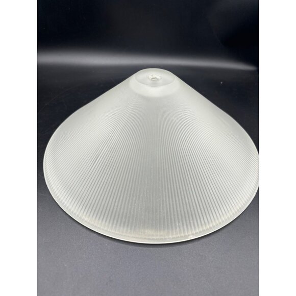 Vintage 10 3/8 D. Frosted Ribbed replacement  Lamp Shade Globe - Picture 12 of 13